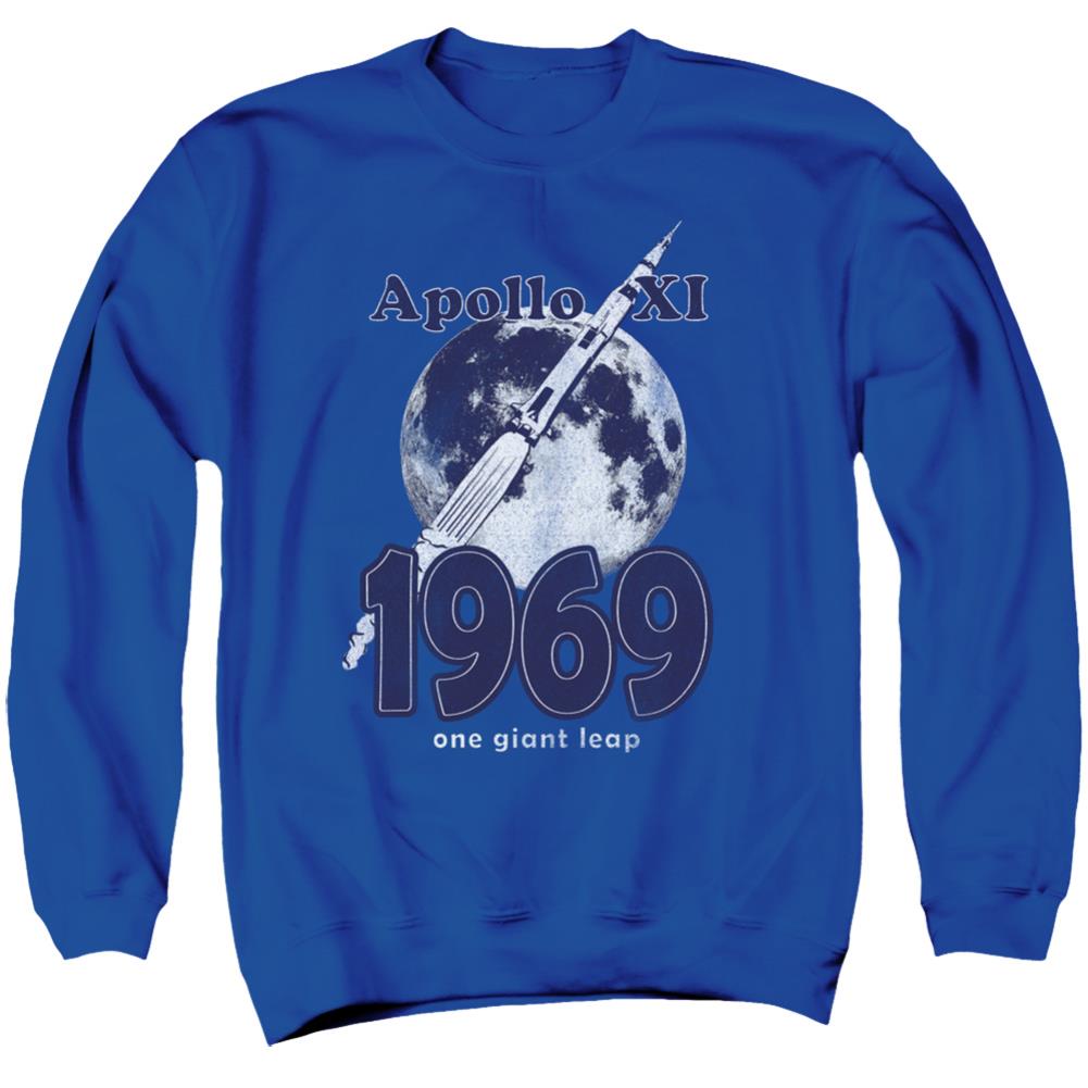NASA One Giant Leap Men's Crewneck 50 50 Poly Long-Sleeve T-Shirt
