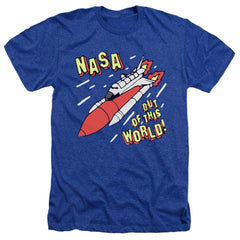 NASA Out Of This World Men's 30/1 Heather 60 40 Poly Short-Sleeve T-Shirt