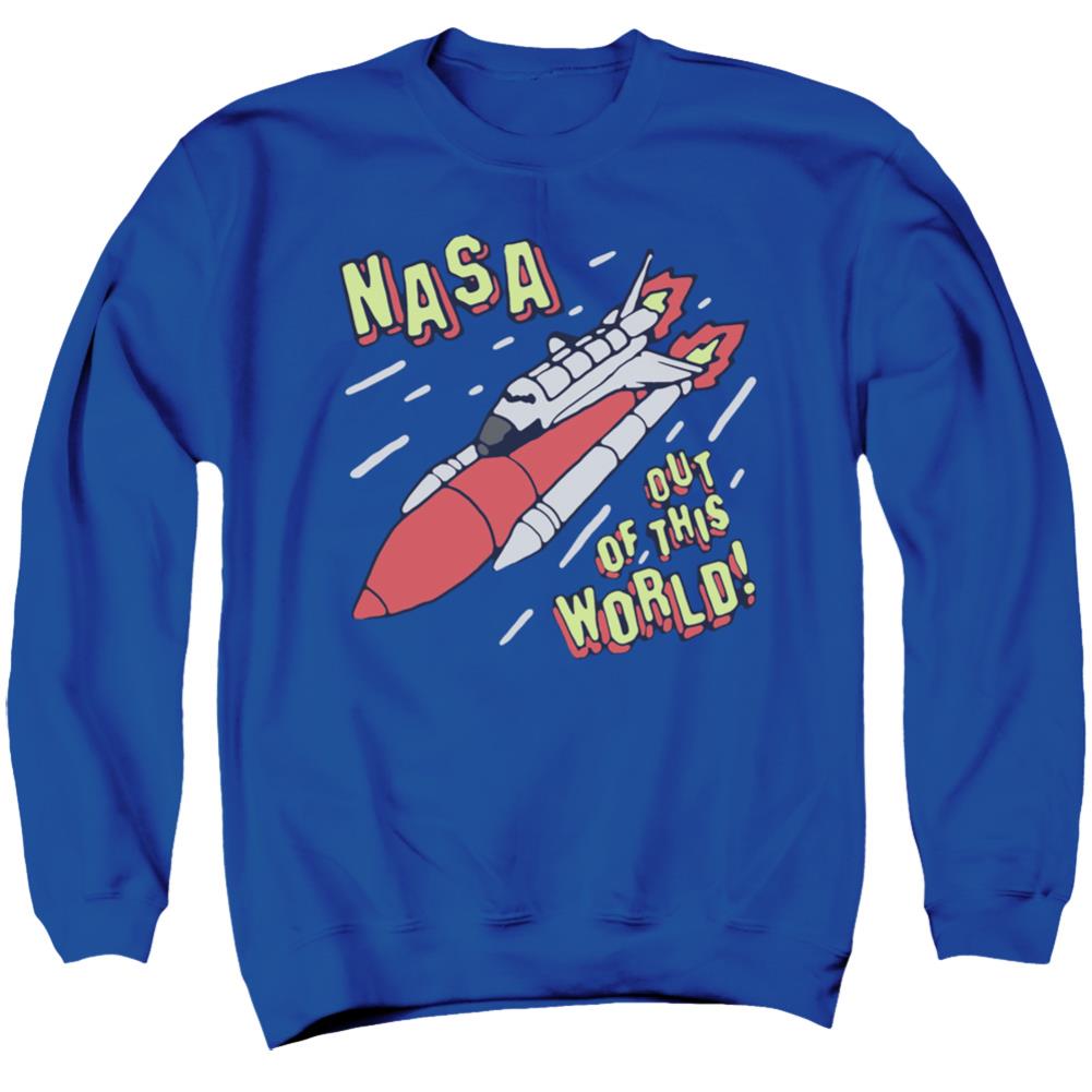 NASA Out Of This World Men's Crewneck 50 50 Poly Long-Sleeve T-Shirt