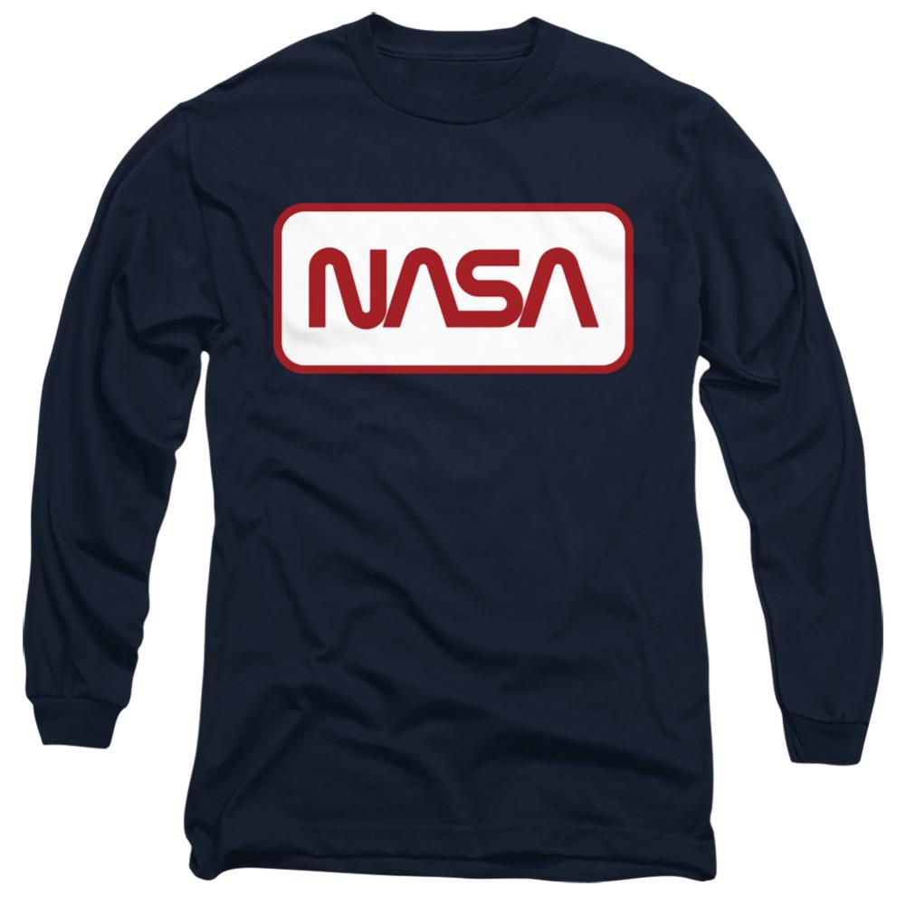 NASA Rectagular Worm Logo Men's 18/1 Cotton Long-Sleeve T-Shirt