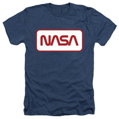 NASA Rectagular Worm Logo Men's 30/1 Heather 60 40 Poly Short-Sleeve T-Shirt