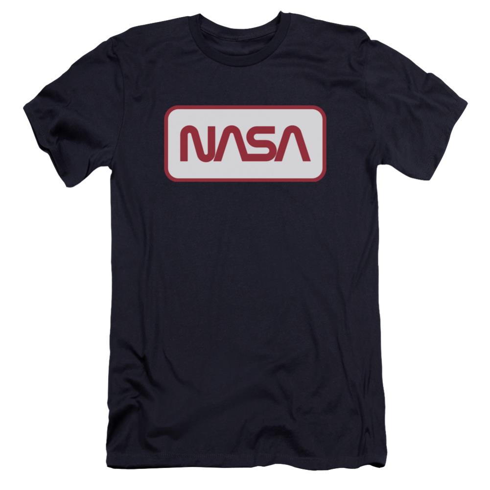NASA Rectagular Worm Logo Men's Ultra-Soft 30/1 Cotton Slim Short-Sleeve T-Shirt
