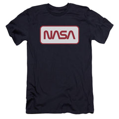 NASA Rectagular Worm Logo Men's Ultra-Soft 30/1 Cotton Slim Short-Sleeve T-Shirt