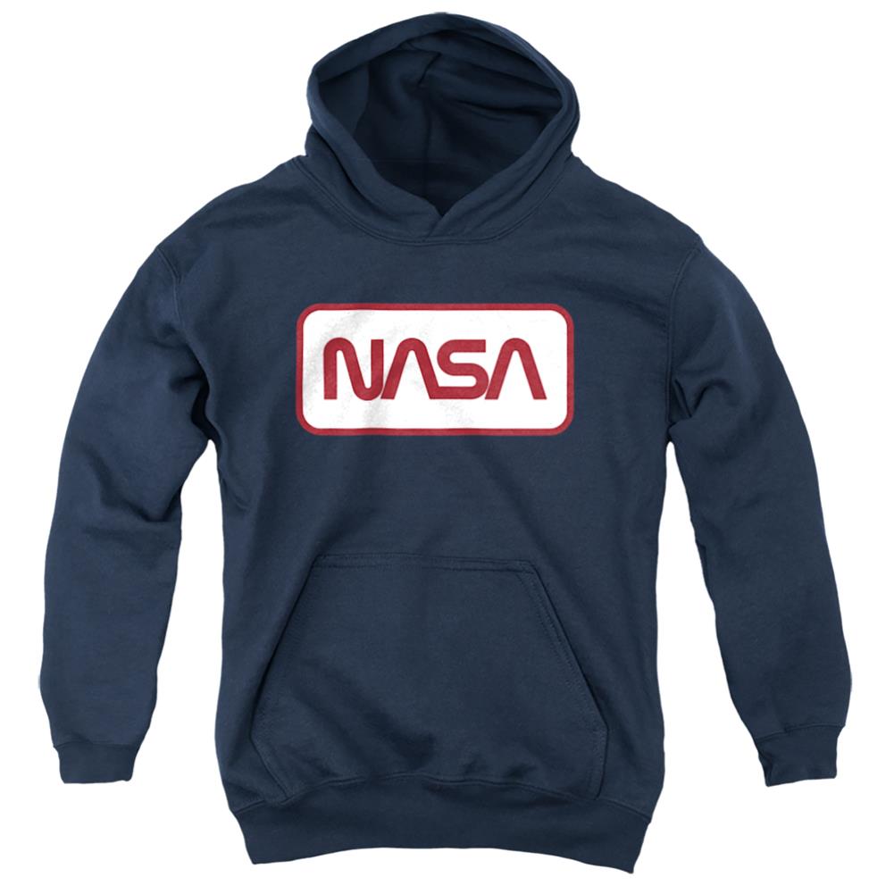 NASA Rectagular Worm Logo Youth Cotton Poly Pull-Over Hoodie
