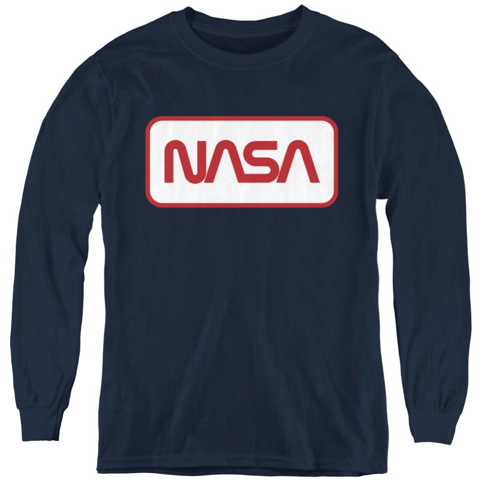 NASA Rectagular Worm Logo Youth Long-Sleeve T-Shirt