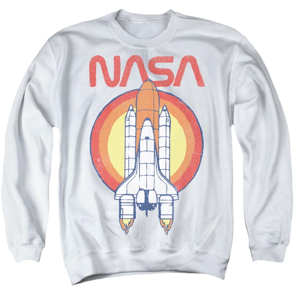 NASA Shuttle Circle Men's Crewneck 50 50 Poly Long-Sleeve T-Shirt