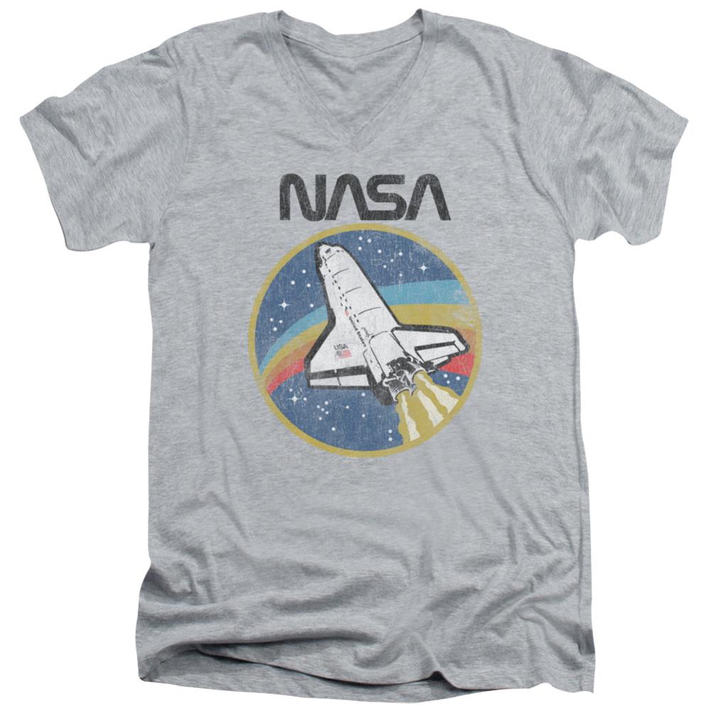 NASA Shuttle Men's 30/1 Cotton Slim V-Neck T-Shirt