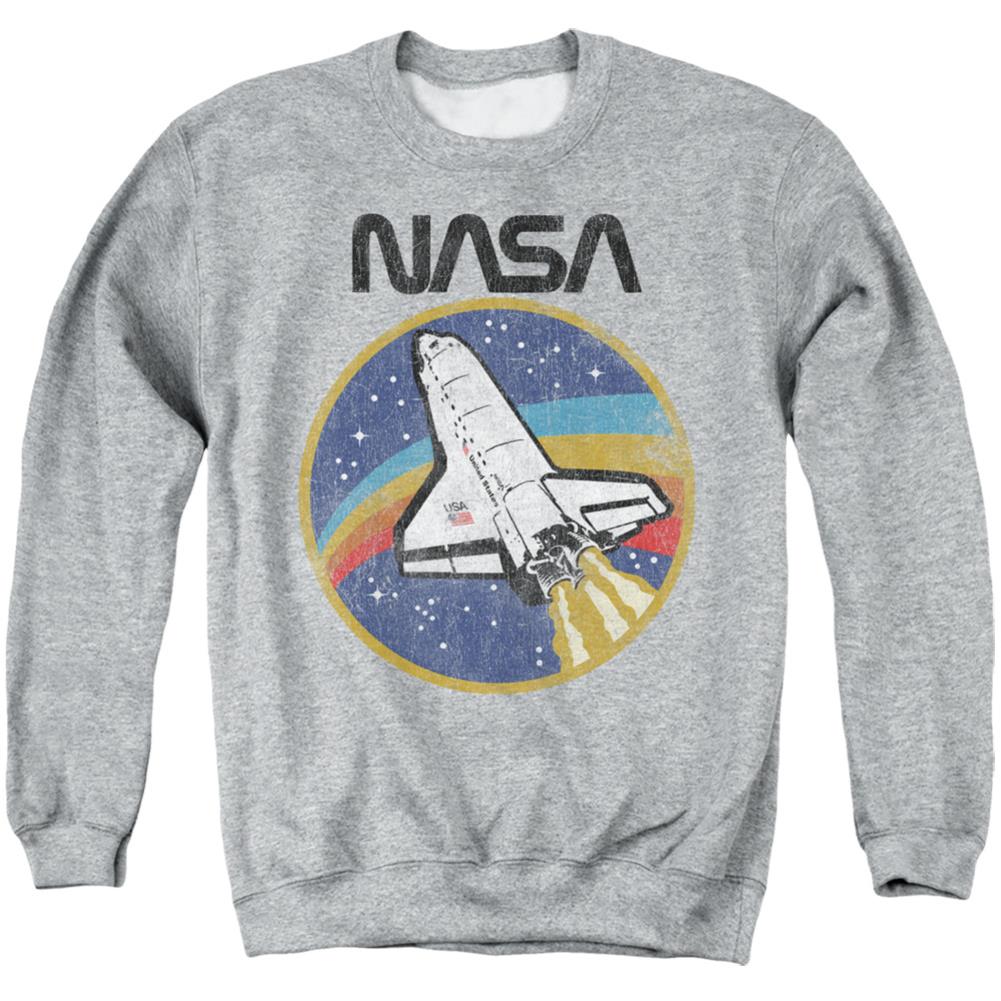 NASA Shuttle Men's Crewneck 50 50 Poly Long-Sleeve T-Shirt