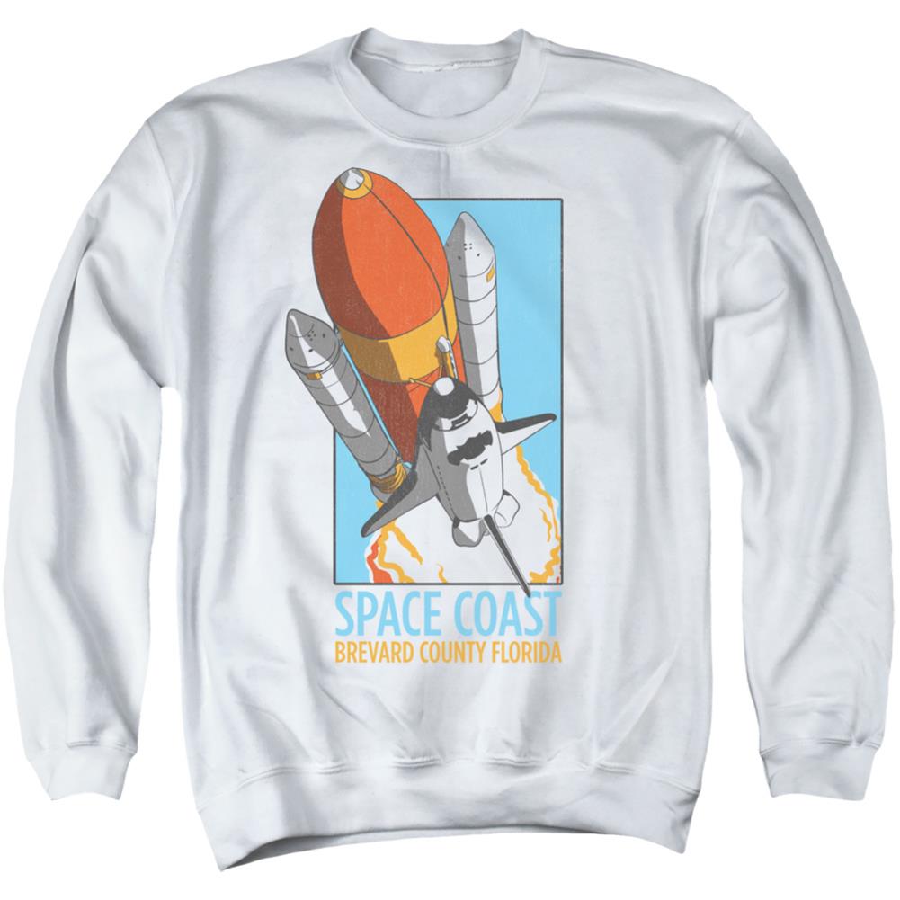 NASA Space Coast Men's Crewneck 50 50 Poly Long-Sleeve T-Shirt