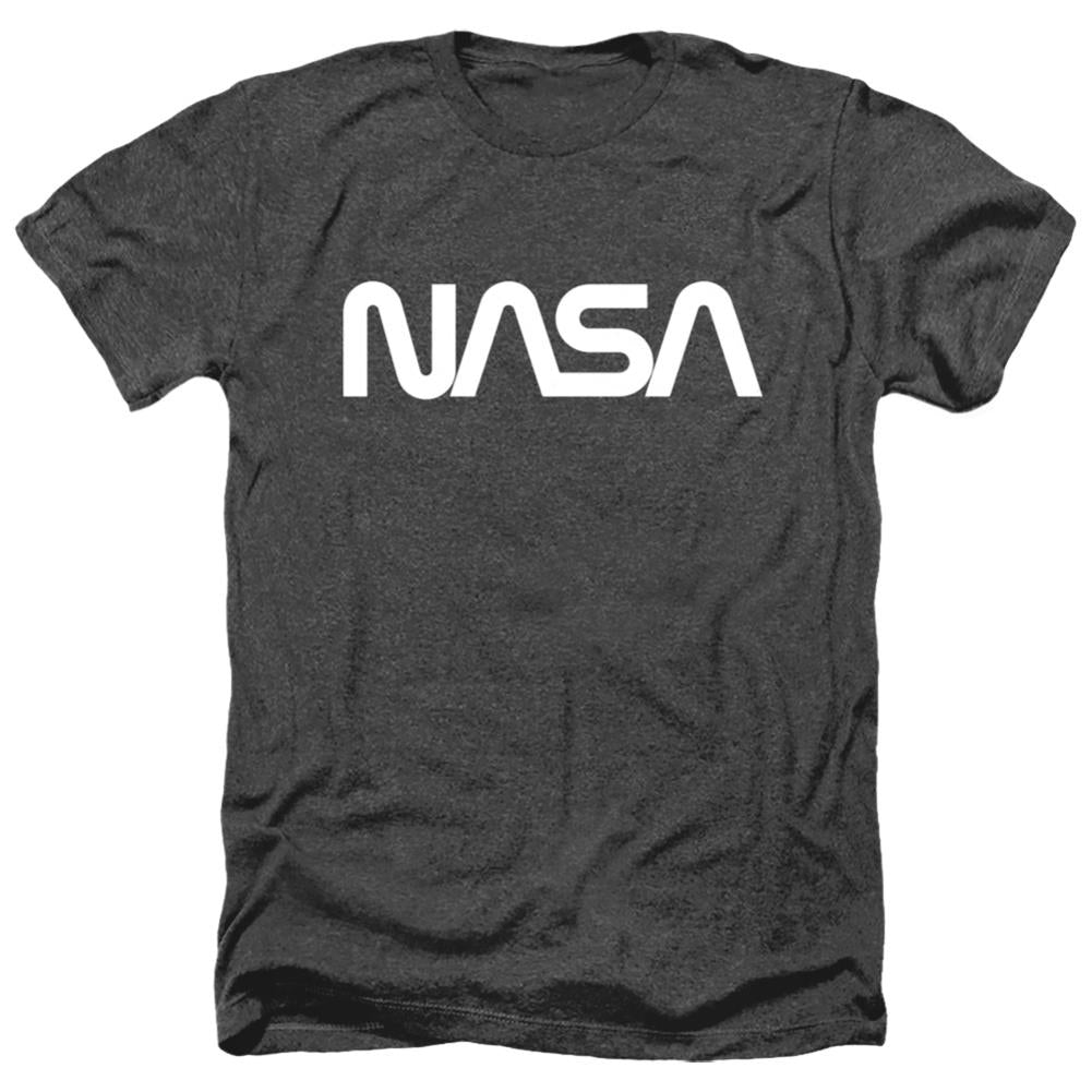 NASA Worm Logo Men's 30/1 Heather 60 40 Poly Short-Sleeve T-Shirt