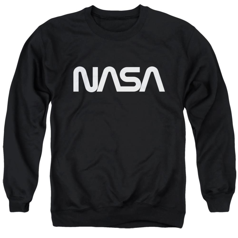 NASA Worm Logo Men's Crewneck 50 50 Poly Long-Sleeve T-Shirt