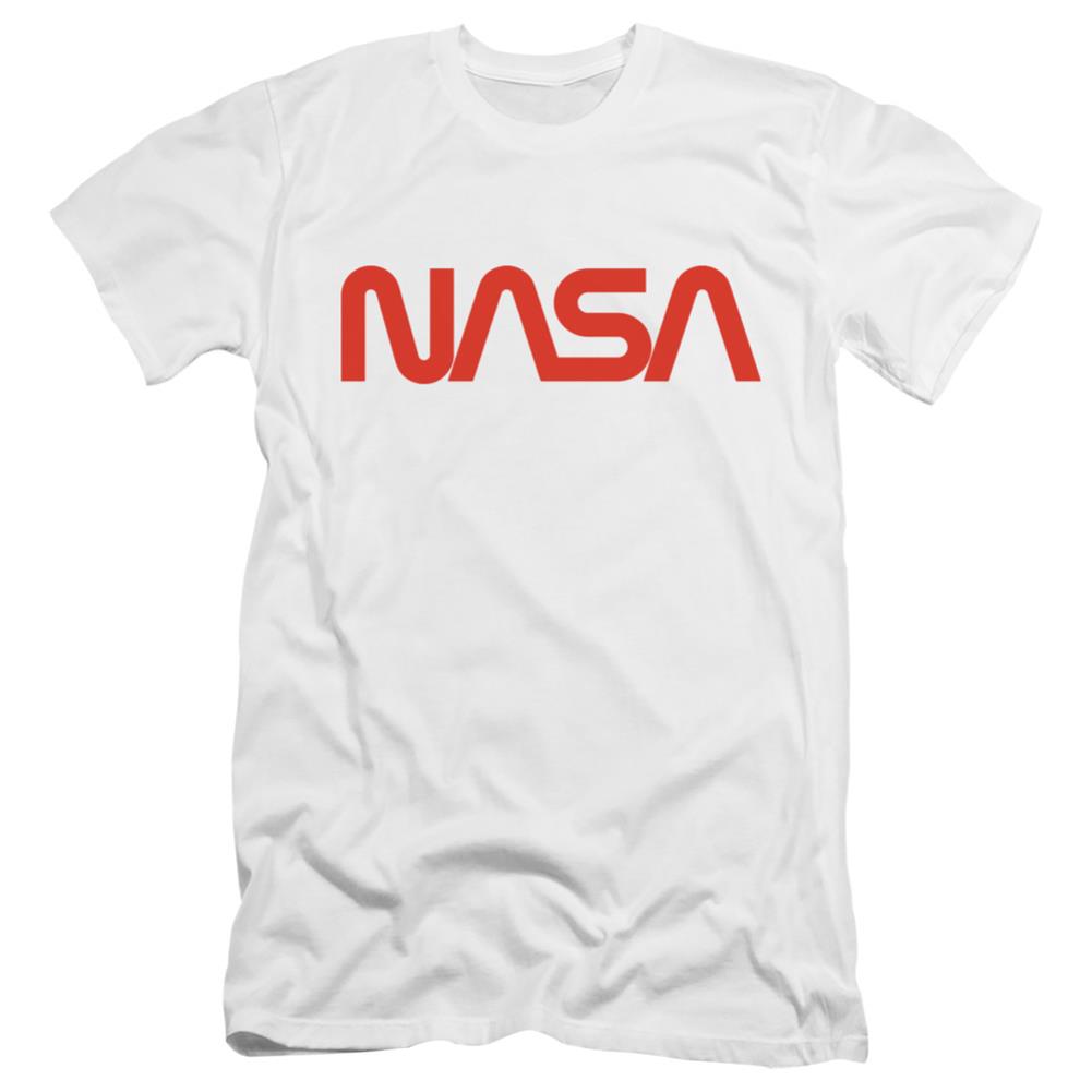 NASA Worm Logo Men's Ultra-Soft 30/1 Cotton Slim Short-Sleeve T-Shirt