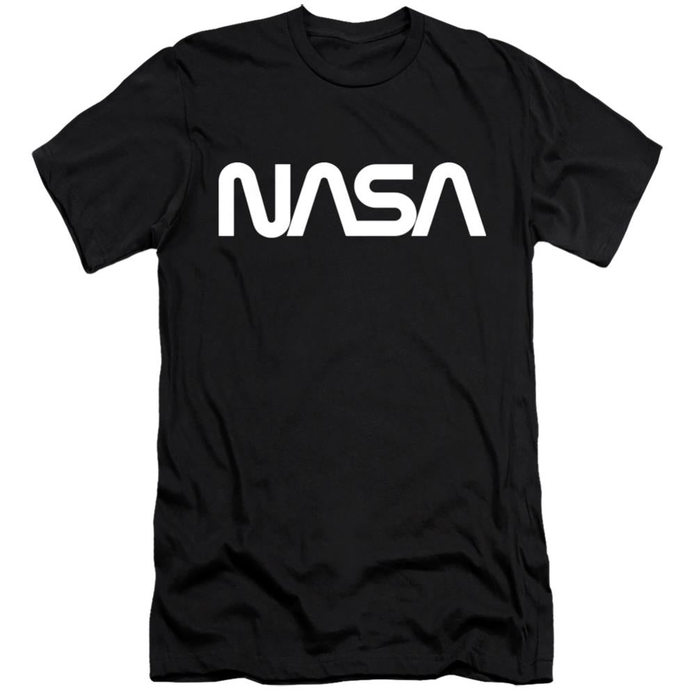 NASA Worm Logo Men's Ultra-Soft 30/1 Cotton Slim Short-Sleeve T-Shirt