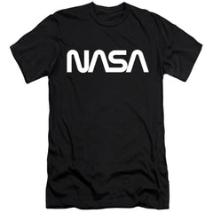 NASA Worm Logo Men's Ultra-Soft 30/1 Cotton Slim Short-Sleeve T-Shirt