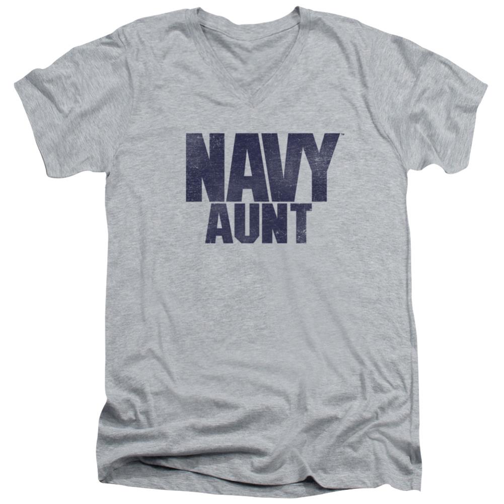 Navy Aunt Men's 30/1 Cotton Slim V-Neck T-Shirt