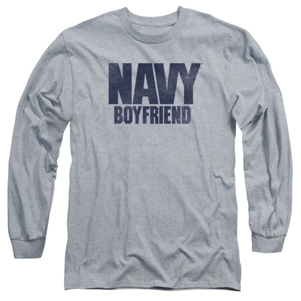 Navy Boyfriend Men's 18/1 Cotton Long-Sleeve T-Shirt