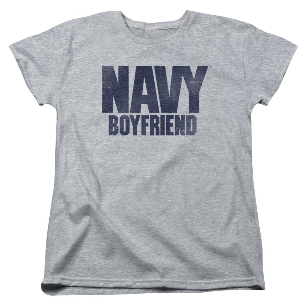 Navy Boyfriend Women's 18/1 Cotton Short-Sleeve T-Shirt