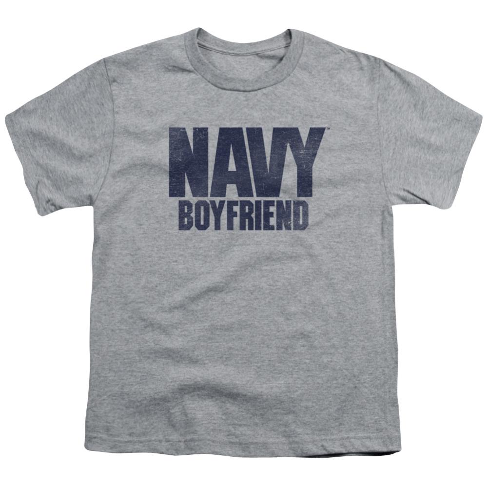 Navy Boyfriend Youth 18/1 100% Cotton Short-Sleeve T-Shirt