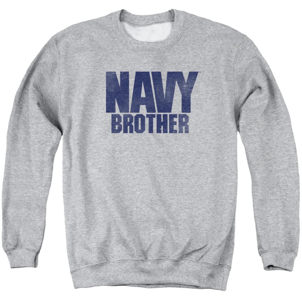 Navy Brother Men's Crewneck 50 50 Poly Long-Sleeve T-Shirt