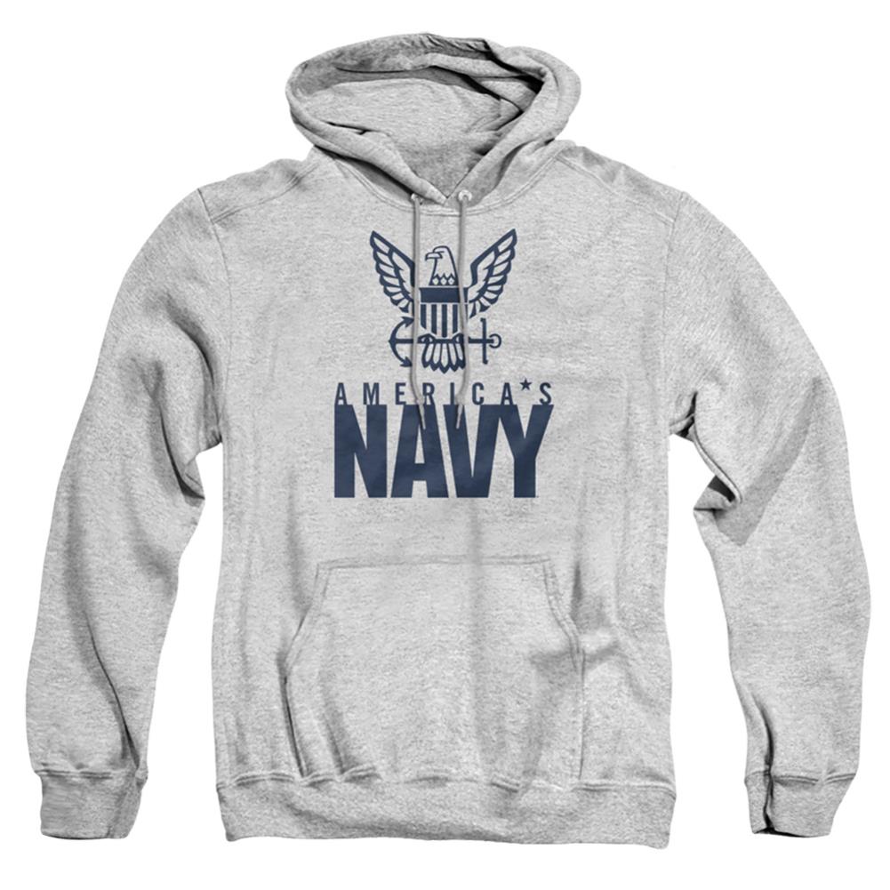 Navy Eagle Logo Men's Pull-Over 75 25 Poly Hoodie