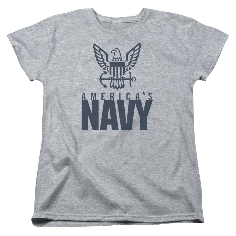 Navy Eagle Logo Women's 18/1 Cotton Short-Sleeve T-Shirt
