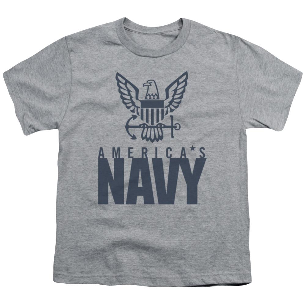Navy Eagle Logo Youth 18/1 100% Cotton Short-Sleeve T-Shirt