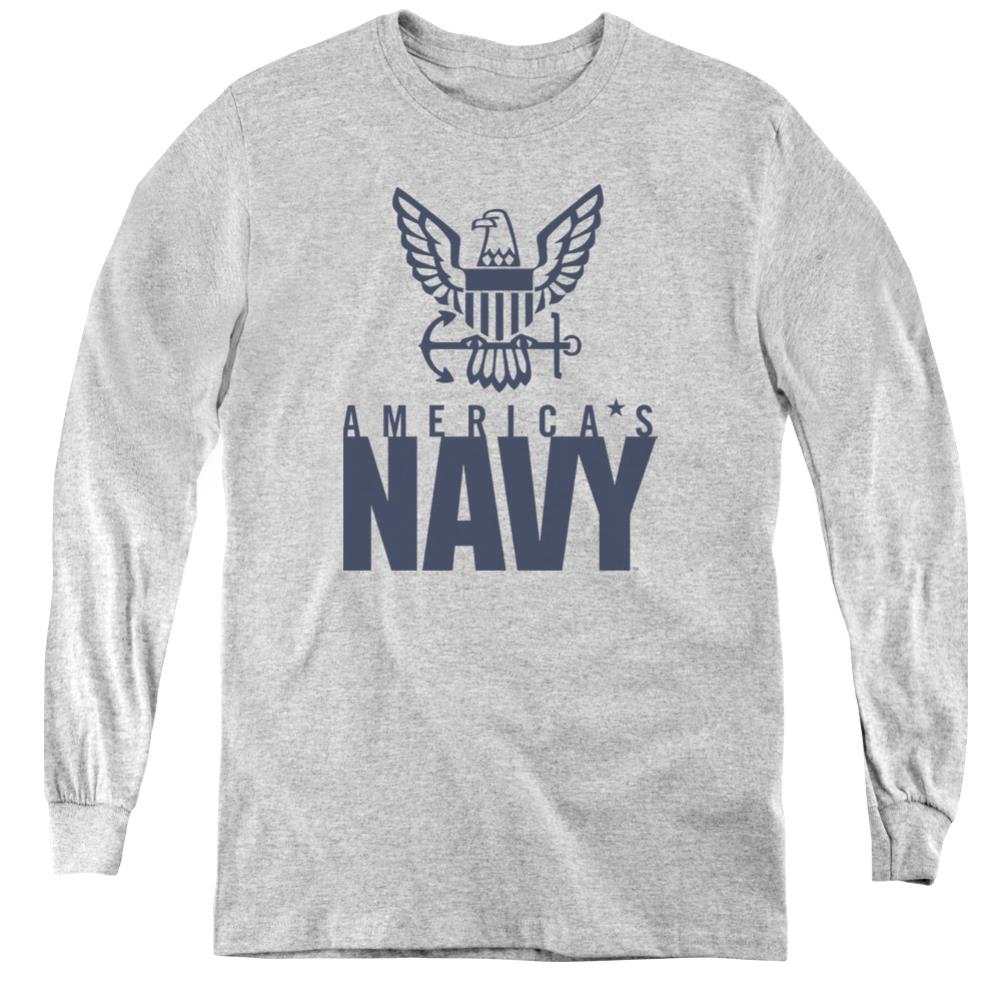 Navy Eagle Logo Youth Long-Sleeve T-Shirt