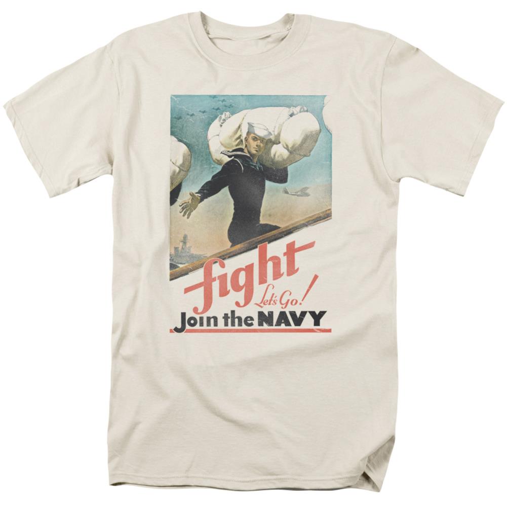 Navy Fight Let's Go Men's 18/1 Cotton Short-Sleeve T-Shirt