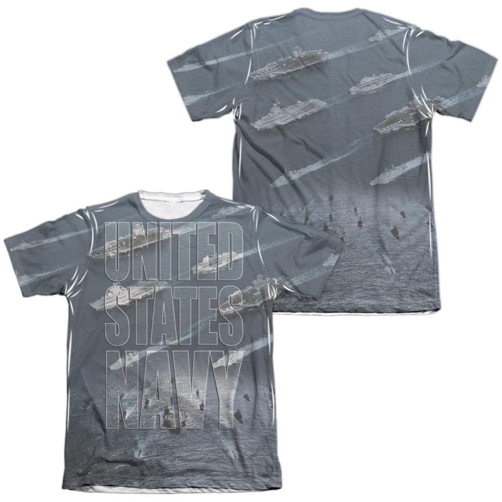 Navy Fleet (Front/Back Print) Men's Regular Fit Poly Cotton Short-Sleeve T-Shirt