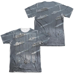 Navy Fleet (Front/Back Print) Men's Regular Fit Poly Cotton Short-Sleeve T-Shirt