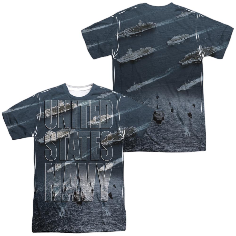 Navy Fleet (Front/Back Print) Men's Regular Fit Polyester Short-Sleeve T-Shirt