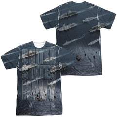 Navy Fleet (Front/Back Print) Men's Regular Fit Polyester Short-Sleeve T-Shirt