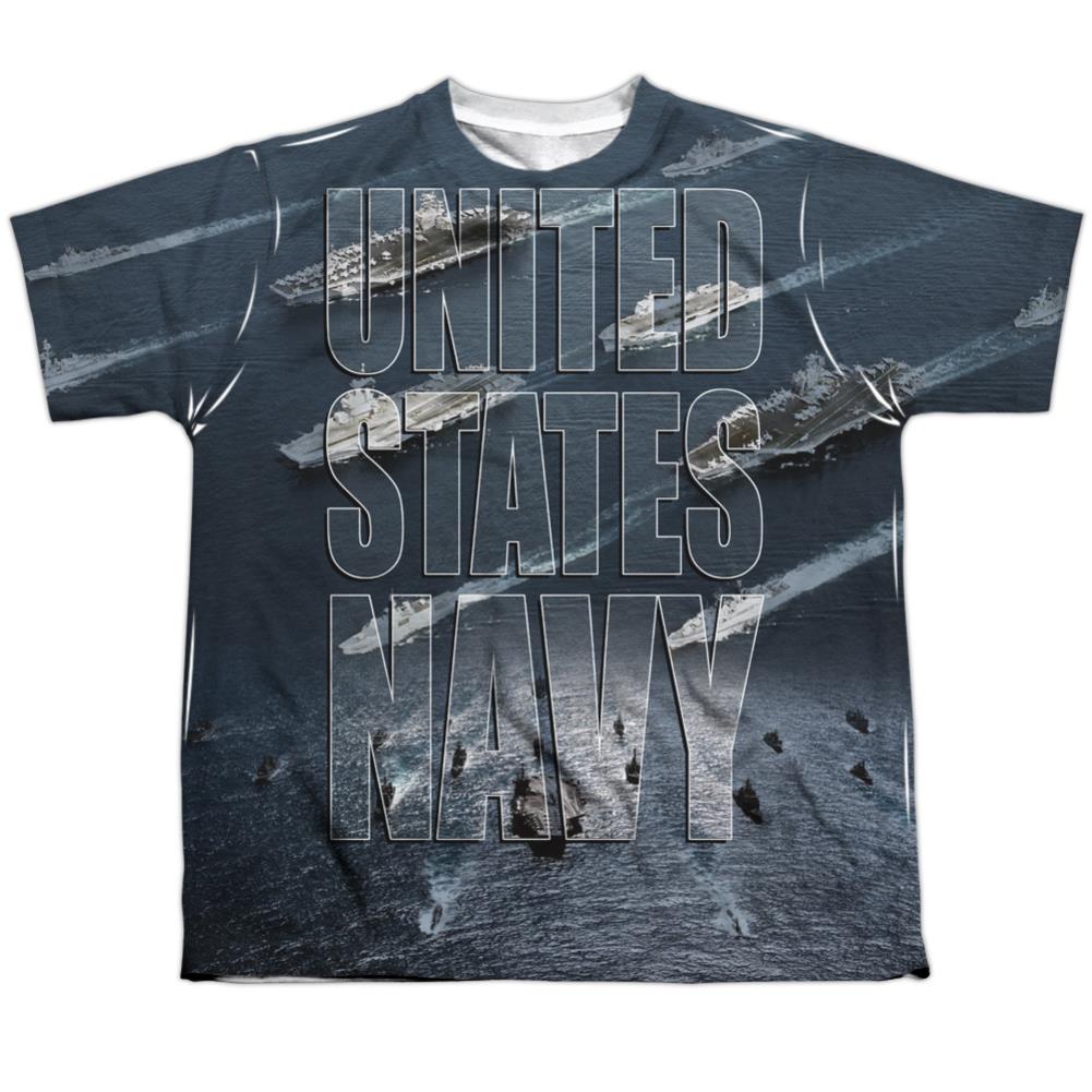 Navy Fleet Youth Regular Fit Poly Short-Sleeve T-Shirt