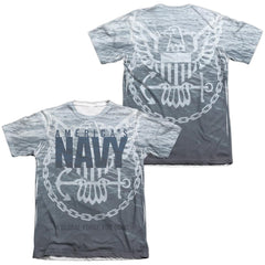 Navy Force For Good (Front/Back Print) Men's Regular Fit Poly Cotton Short-Sleeve T-Shirt