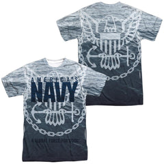 Navy Force For Good (Front/Back Print) Men's Regular Fit Polyester Short-Sleeve T-Shirt