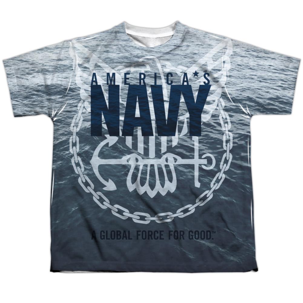 Navy Force For Good Youth Regular Fit Poly Short-Sleeve T-Shirt