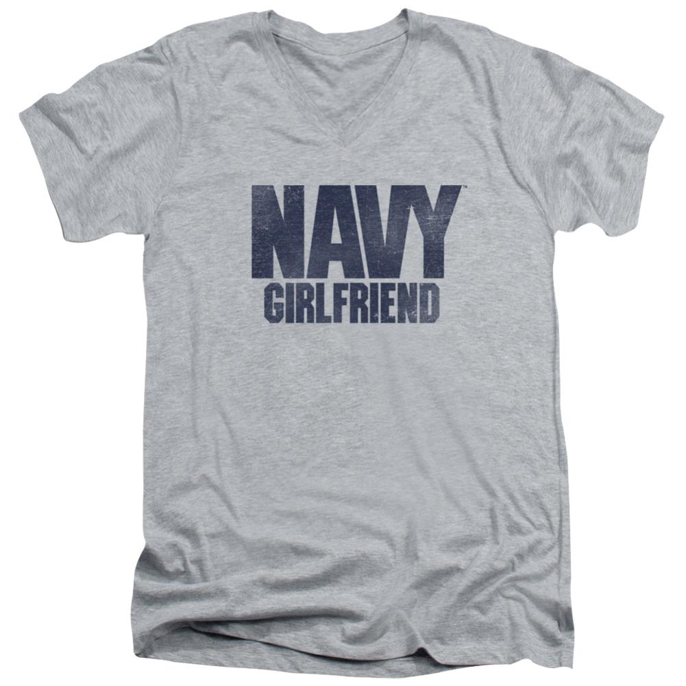 Navy Girlfriend Men's 30/1 Cotton Slim V-Neck T-Shirt