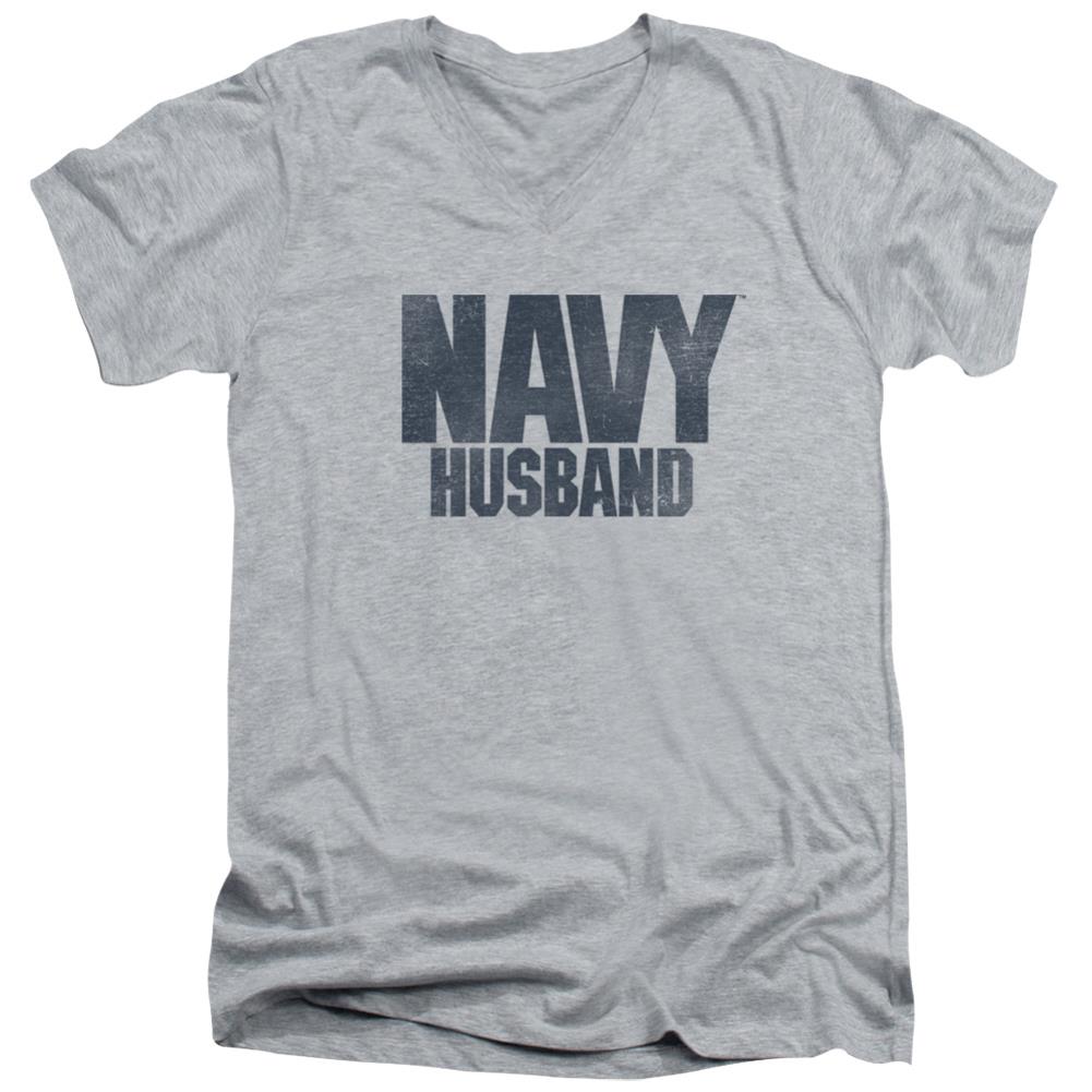 Navy Husband Men's 30/1 Cotton Slim V-Neck T-Shirt