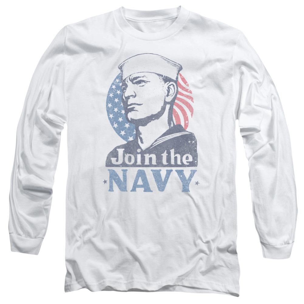 Navy Join Now Men's 18/1 Cotton Long-Sleeve T-Shirt