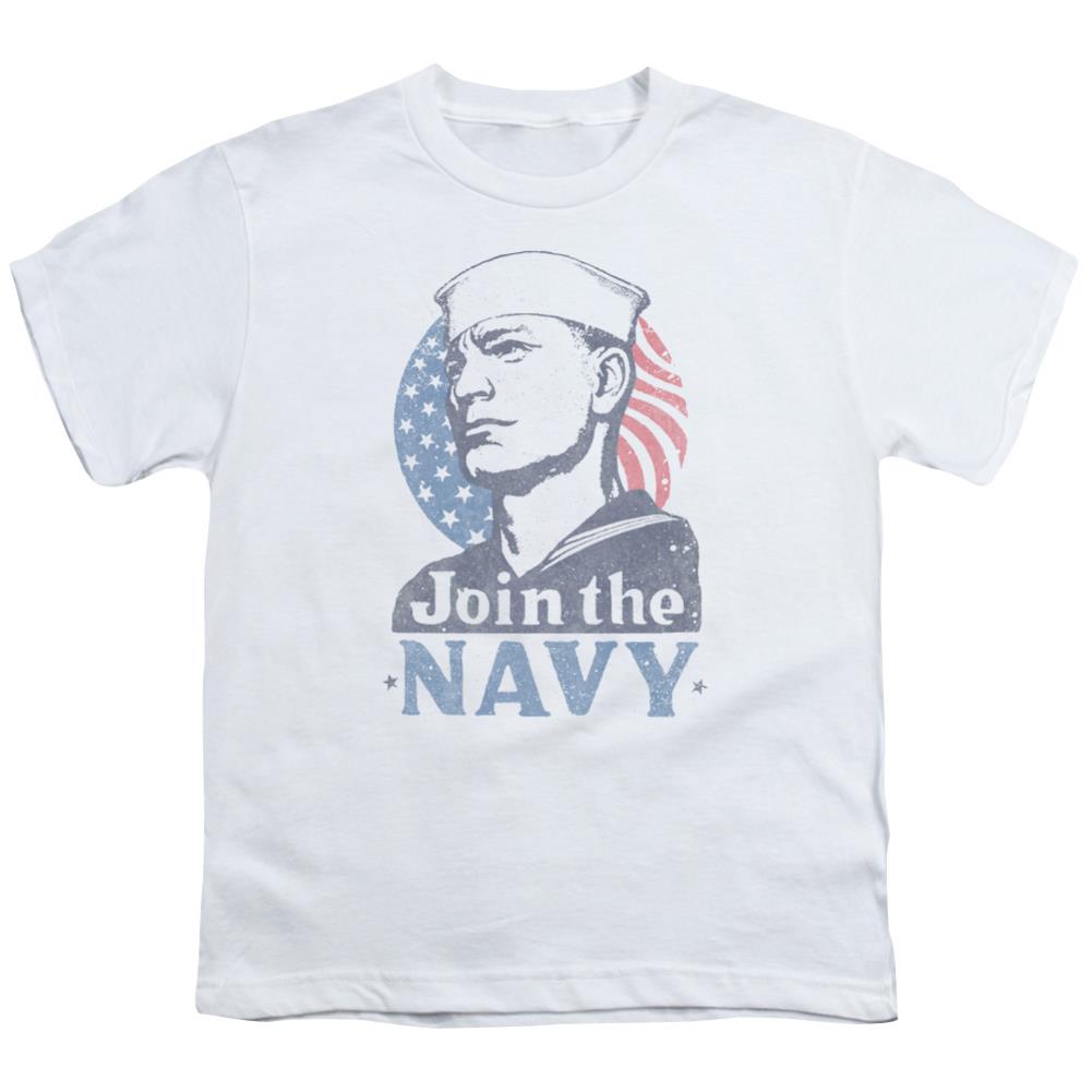 Navy Join Now Youth 18/1 100% Cotton Short-Sleeve T-Shirt
