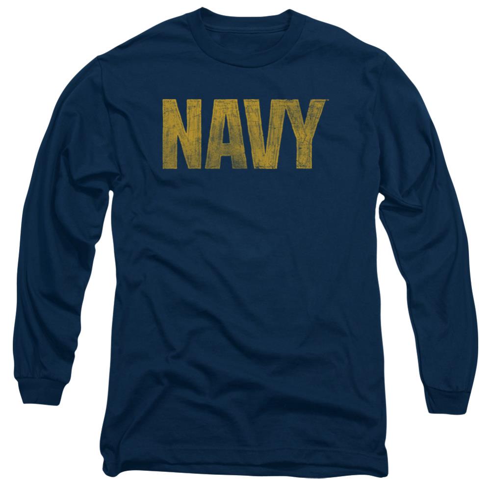 Navy Logo Men's 18/1 Cotton Long-Sleeve T-Shirt