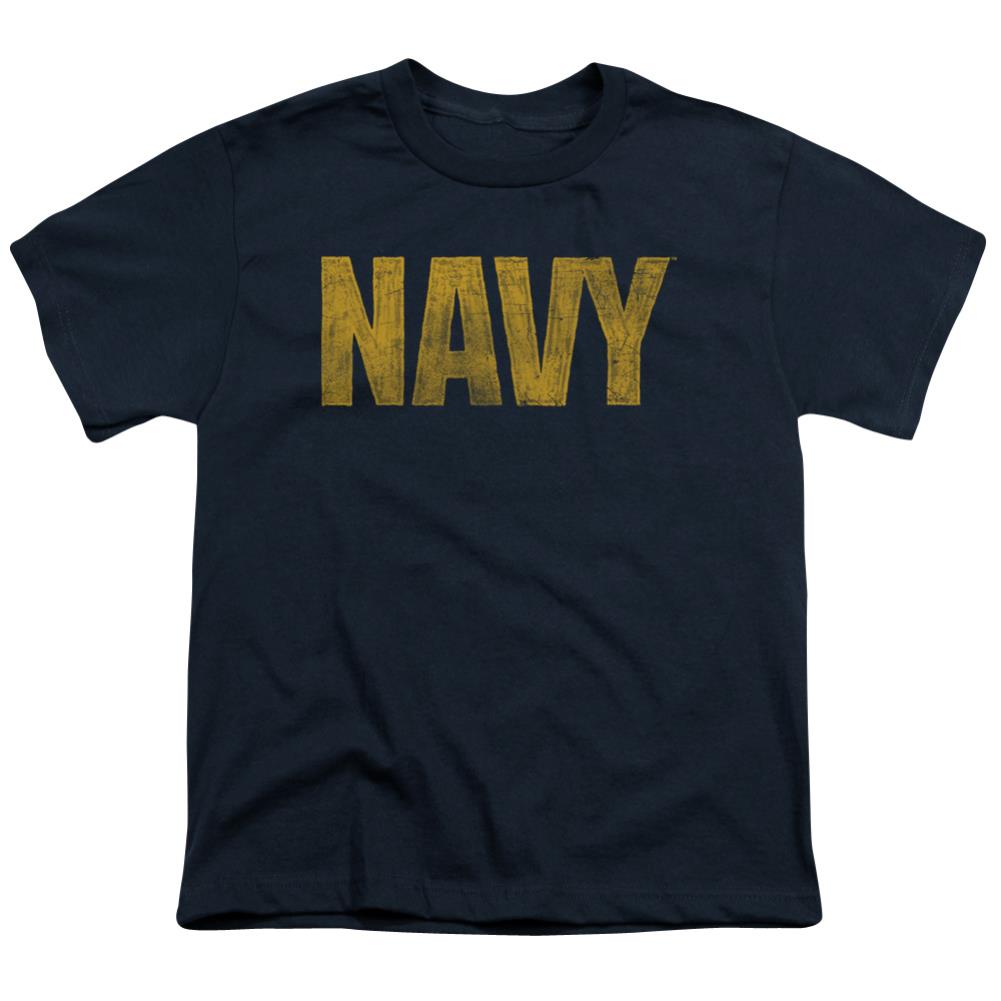 Navy Logo Youth 18/1 100% Cotton Short-Sleeve T-Shirt