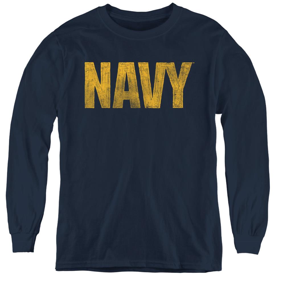 Navy Logo Youth Long-Sleeve T-Shirt