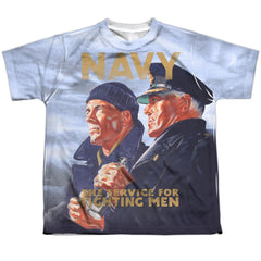 Navy Long Gaze Youth Regular Fit Poly Short-Sleeve T-Shirt