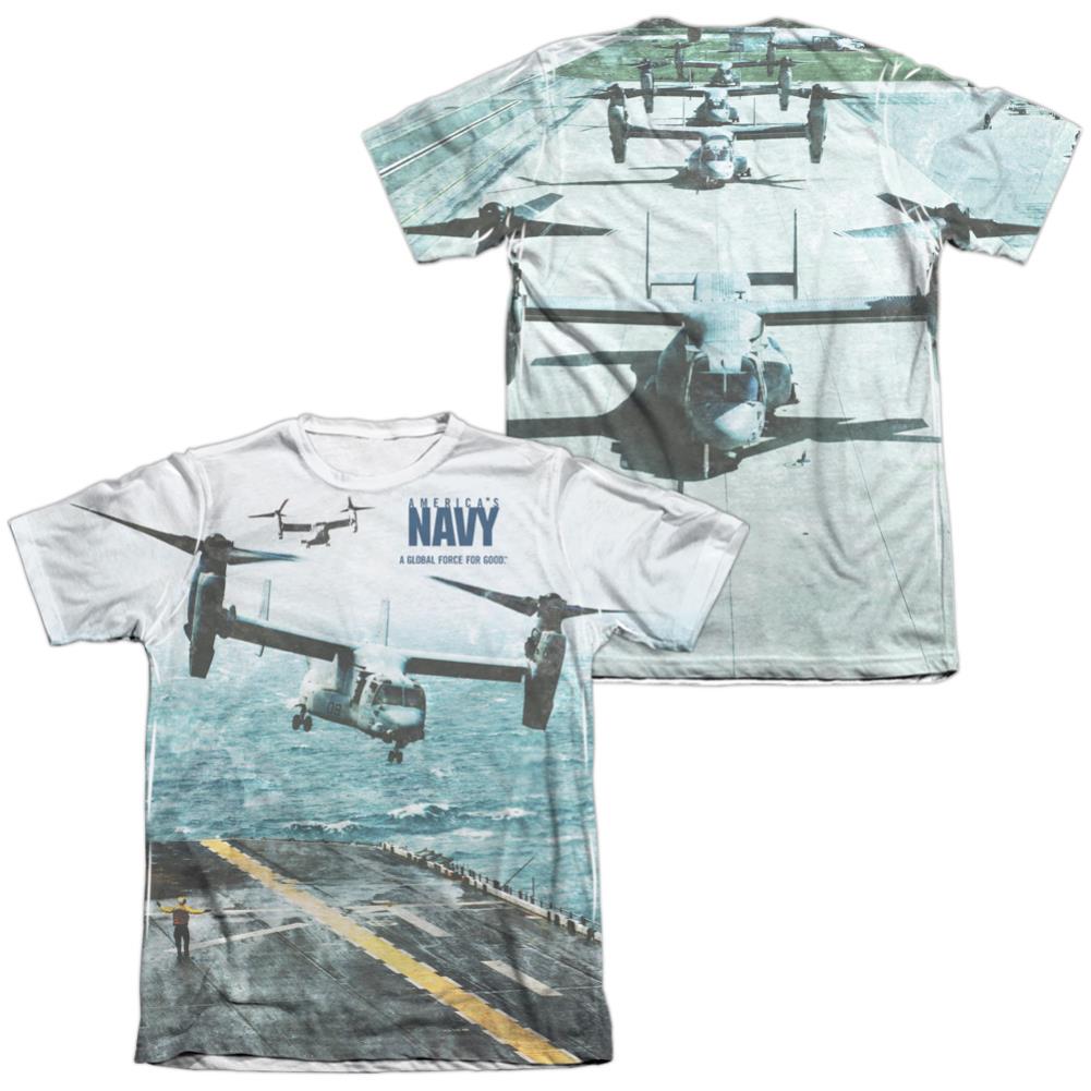 Navy Osprey (Front/Back Print) Men's Regular Fit Poly Cotton Short-Sleeve T-Shirt