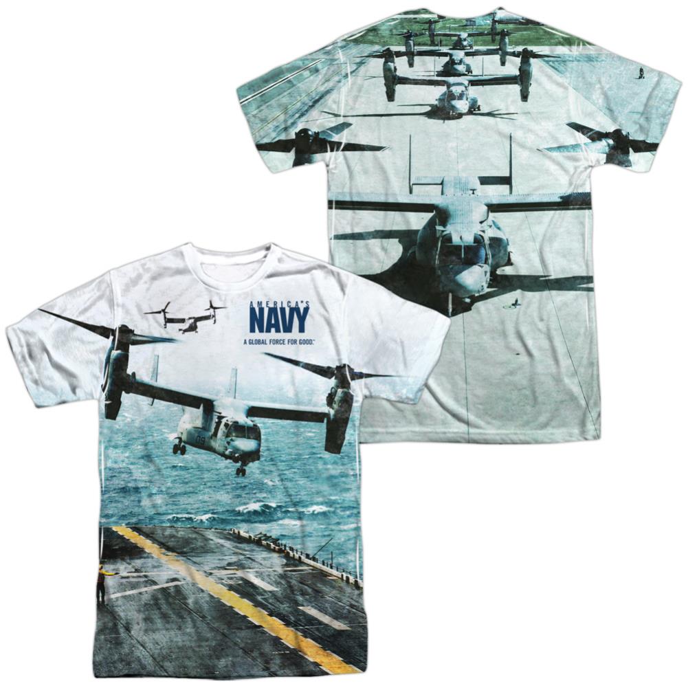 Navy Osprey (Front/Back Print) Men's Regular Fit Polyester Short-Sleeve T-Shirt