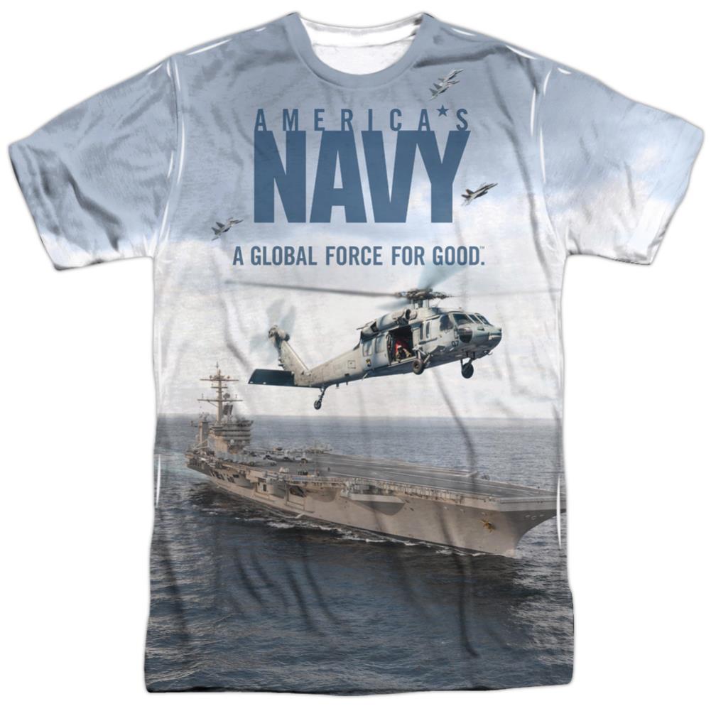 Navy Over And Under Men's Regular Fit Polyester Short-Sleeve T-Shirt