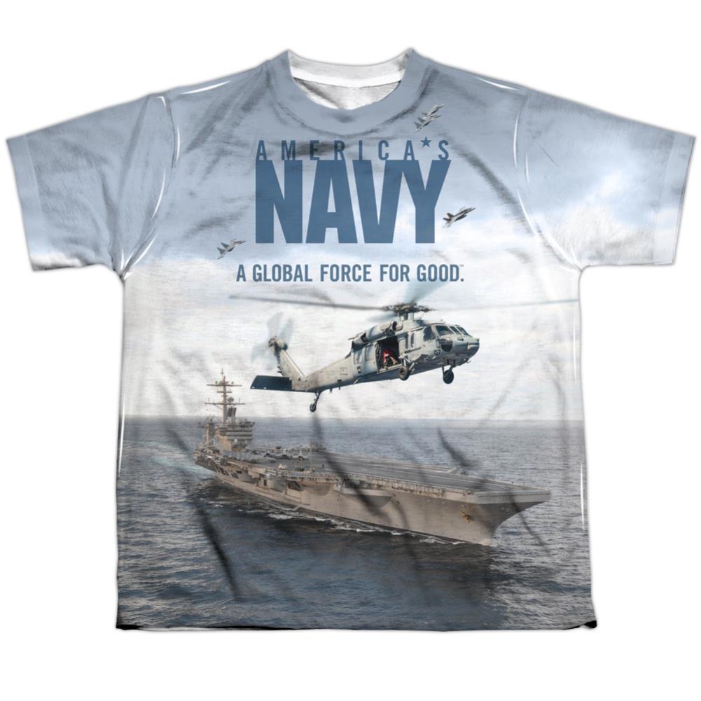 Navy Over And Under Youth Regular Fit Poly Short-Sleeve T-Shirt