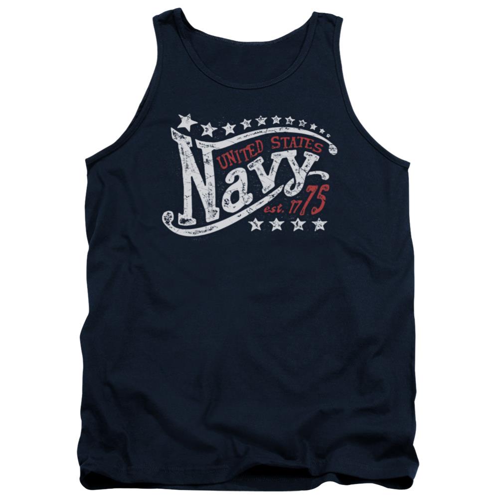Navy Stars Men's 18/1 Cotton Tank Top
