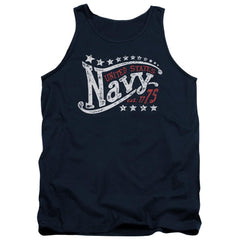 Navy Stars Men's 18/1 Cotton Tank Top